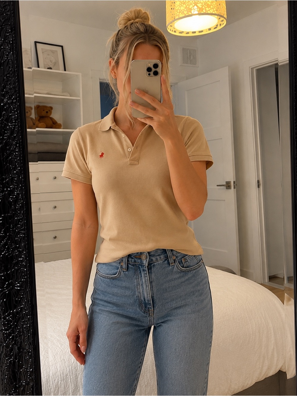 Burberry Beige Polo Top - Women's Classic Short Sleeve